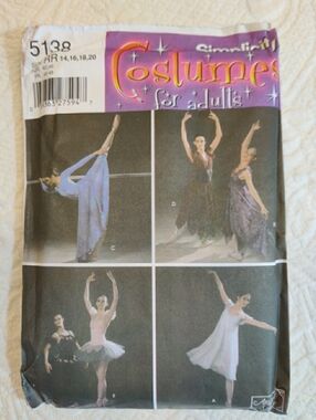 🌼 SIMPLICITY #5138 - LADIES BALLET-DANCE-PERFORMANCE COSTUME PATTERN 14-20